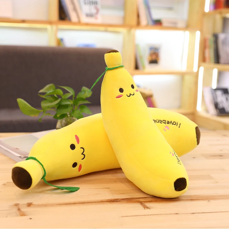 40-100cm Giant Soft Cartoon Smile Banana Plush Toys Stuffed Fruit Cushion Pillow Creative Girls Valentine's Gift Plush Toy Doll