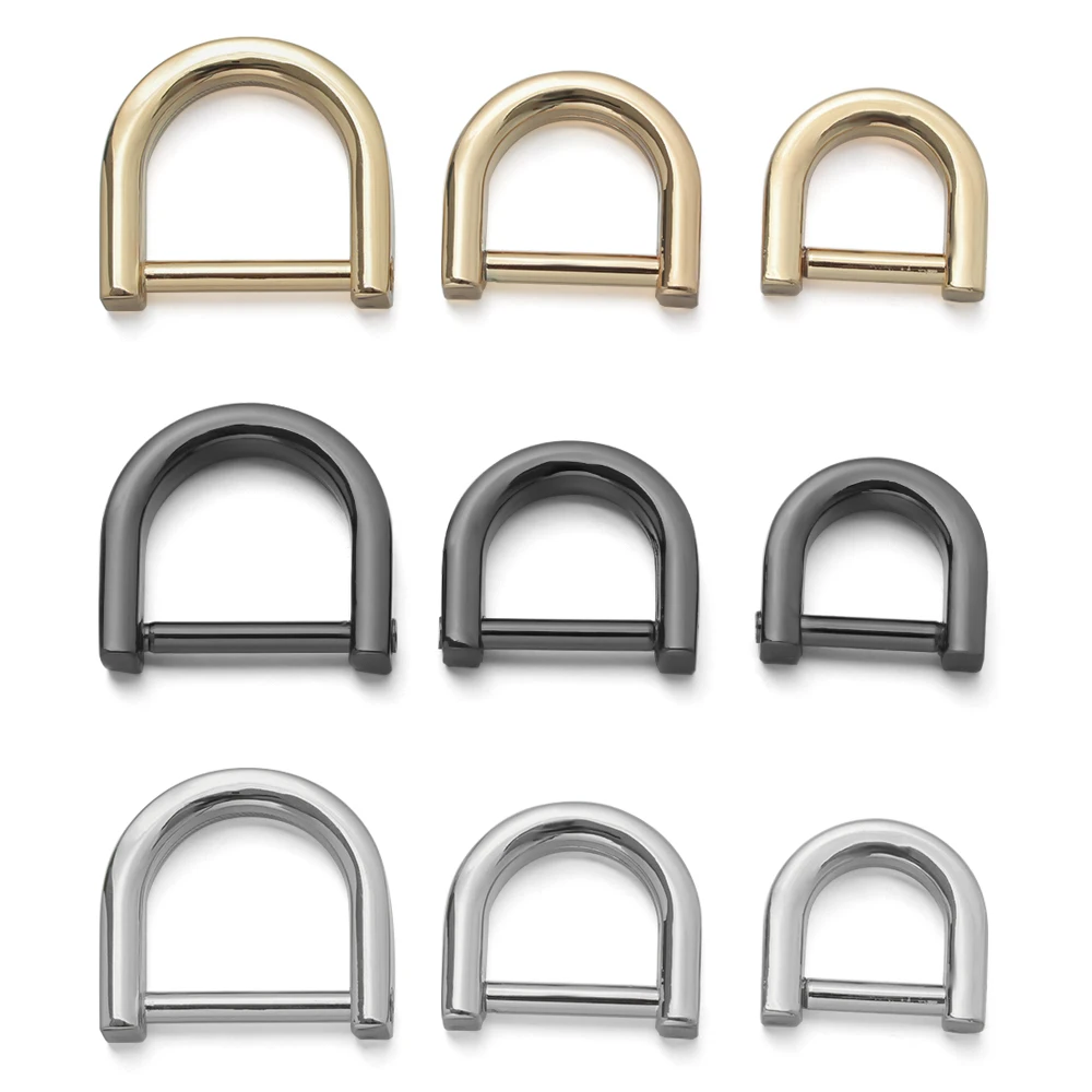 Metal Detachable open screw D Ring buckle shackle clasp for Leather Craft Bag strap belt 1PCS