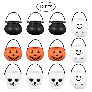 

Cabilock 12pcs Halloween Candy Buckets Trick Or Treat Candy Pots Snack Buckets For Kids Children Gift Candy Holder Party Favors
