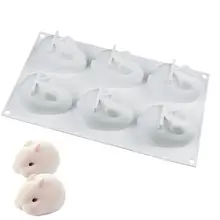 TPFOCUS 6 форма с выемками Милая силиконовая форма в виде кролика пресс-форм здоровым для муссовый торт десерт, выпечка торта мусс форма для выпечки