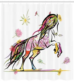 

Pony Horse Surrounded by Colorful Flowers on Her Tail and Hair Exquisite Equestrian Design