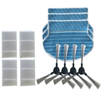 

5Pcs Hepa Filter + 4Pcs Side Brushes+ 3Pcs Mop Cloth Robot Vacuum Cleaner Parts Hepa Filter For Proscenic 790T