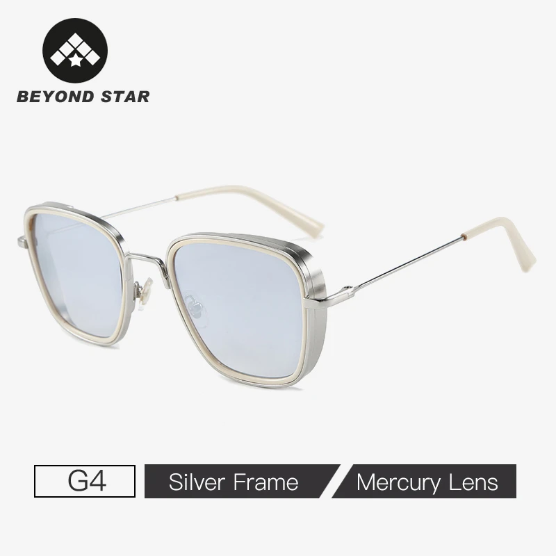 Квадратные Солнцезащитные очки в золотой оправе мужские оттенки S.F Топ люкс бренды Kabir Singh Sunglass Tony Stark красные очки для женщин UV400 G8017 - Цвет линз: G4 Mercury