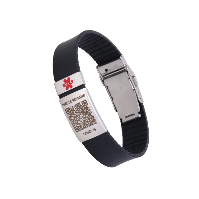 Men's QR Code Engravable Sliding Accent Black or Brown Leather Bracelet in  Sterling Silver (1 Message and Line) - 8.5