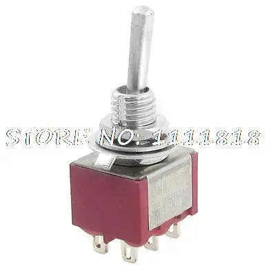 AC 250V 2A 120V 5A Вкл/вкл 2P2T DPDT мини тумблер 6 контактов клеммы