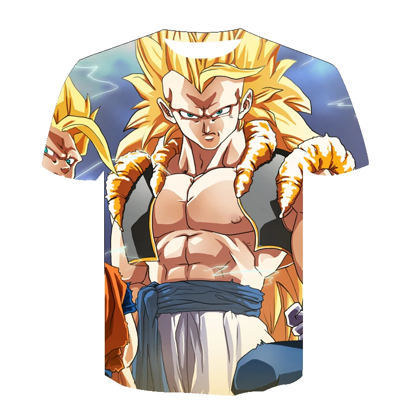 Супер 3D футболка аниме Dragon Ball Z Goku летние модные футболки для мужчин/мальчиков Мастер Роши печати мультфильм футболка плюс размер большой