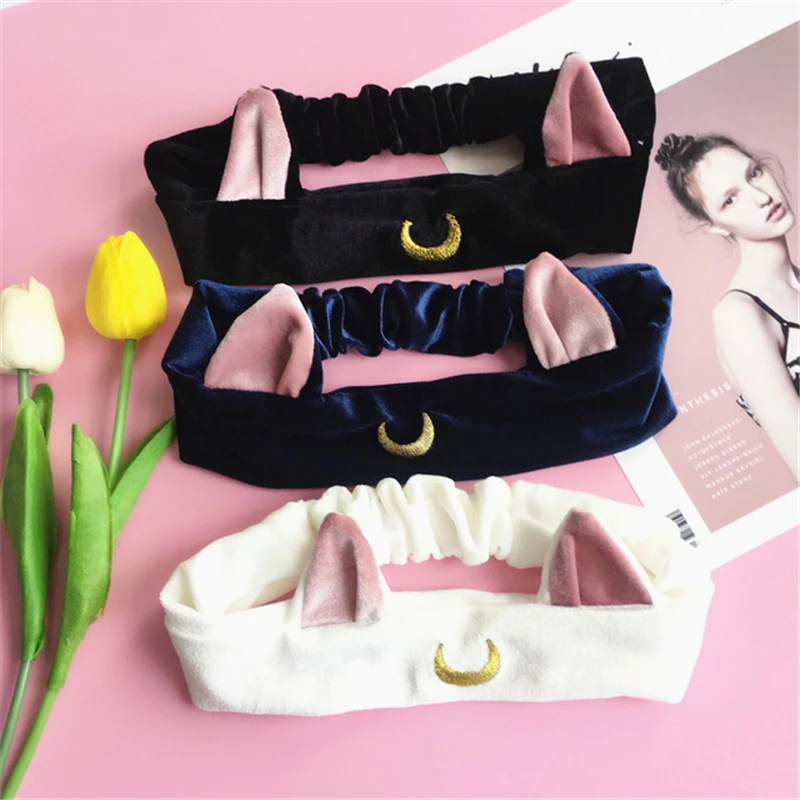 

New Anime Sailor Moon Tsukino Usagi Cosplay Accessories Women Girls Kawaii Luna Cat Ears Hair Band Collar Sportswear Headband