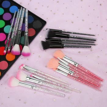 

5pcs/set High Quality Makeup Diamond Glitter Makeup Brushes Set Acrylic Transparency Foundation Blending Brush Cosmetic Beauty n