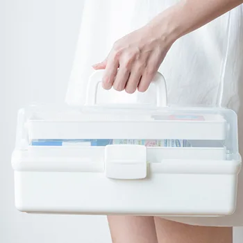 

Pill Holder Case Medicine Storage Large Home Organizer Family Container Portable Multi Layer First Aid Box Cabinet Makeup