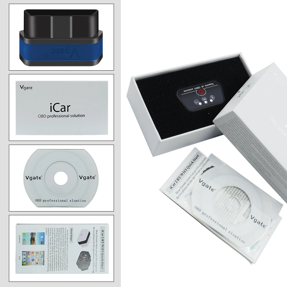 Новейший Vgate icar2 Bluetooth OBD2 автомобильный диагностический инструмент Icar 2 bluetooth ELM327 OBD 2 Авто сканер elm 327 считыватель кодов
