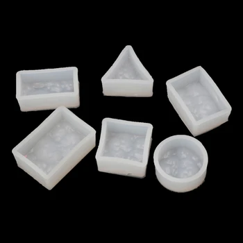 

6Pcs Silicone Resin Water Wave Pendant Mold Casting Mould Jewelry Making DIY Y4QB