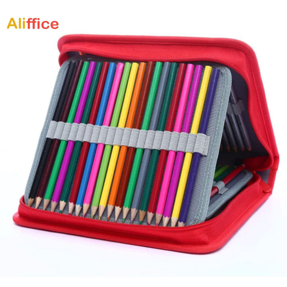 Pencil Case Extra Pencil Sleeve Holder Bundle for Watercolor Pencils Colored Pencils Marco Pens and Cosmetic Brush 216 Slots