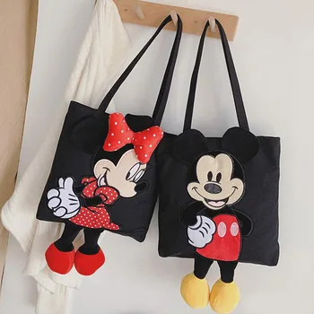 

Mummy Bag 3D Mickey Minnie Bags Art Study Bag Portable Travel School Tutor Bag Canvas Messenger Bag Mom and Boys Girls Handbags