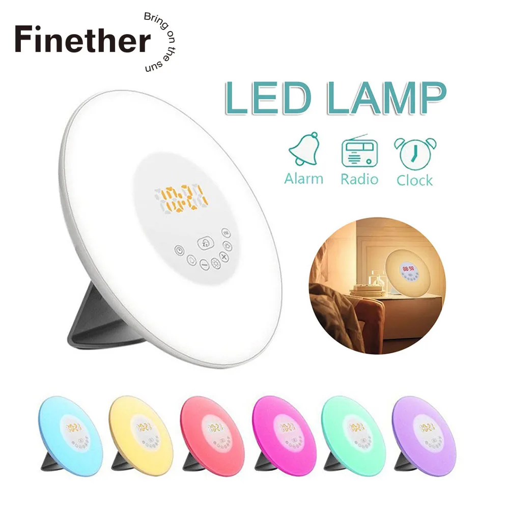 Finether светодиодный wake-up светильник USB Восход будильник