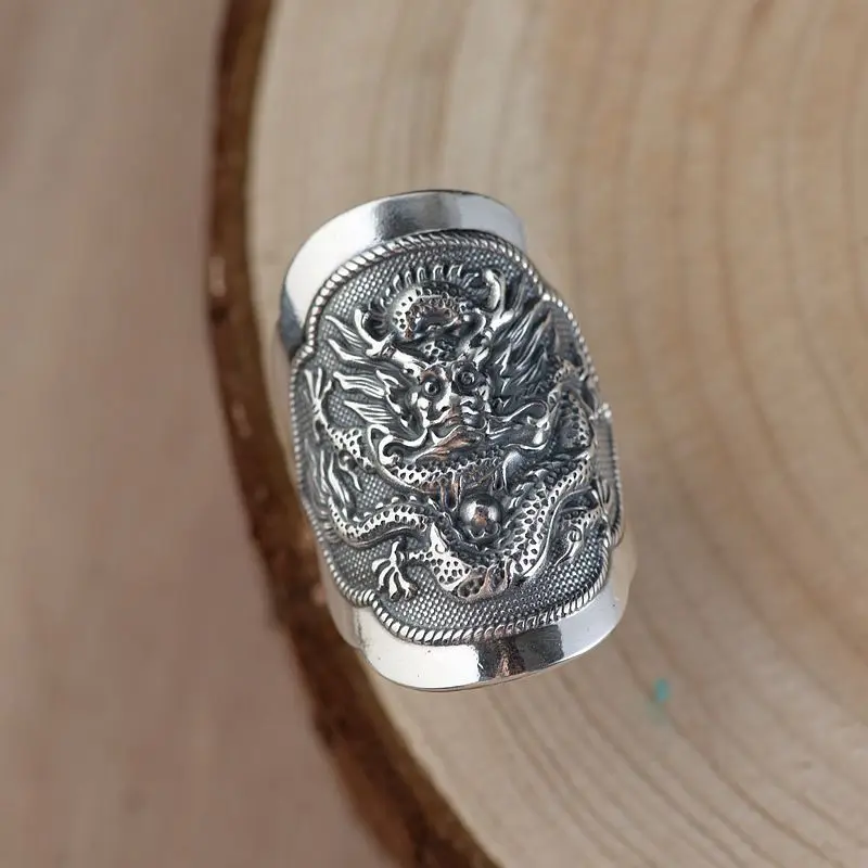 S990 чистое серебро Kirin Animal Открытые Кольца для мужчин wo мужчины винтажное модное тайское серебряное кольцо подарок вечерние ювелирные изделия Anillos подарок
