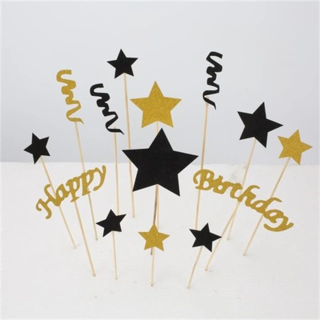 Gold Star Cake Decorations