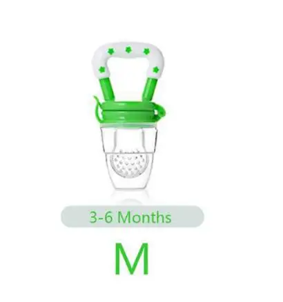 green M Силиконовая Детская Соска-пустышка с мультяшным животным, для младенцев, держатель для сосков, для новорожденных, фруктовое зубное кольцо, силиконовая соска Tetine Chupetero - Цвет: green M