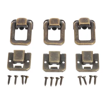 

6Pcs 37mm x 25mm Antique Bronze Decorative Jewelry Gift Wine Box Wood Case Suitcase Hasp Latch Toggle Latch Drawers Buckle