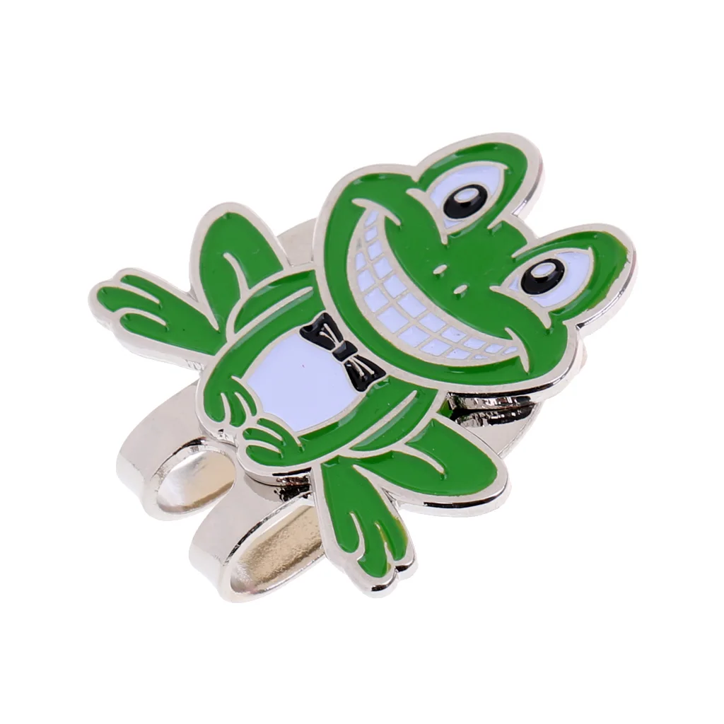 Novelty Frog Sports Golf Ball Marker With  Hat Clip Golfer Xmas Gift