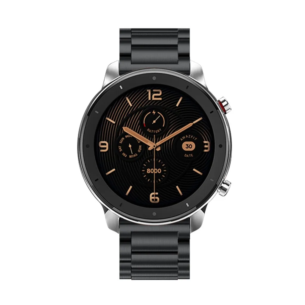 Металлический ремешок для часов из нержавеющей стали, ремешок на запястье, браслет для замены Huami Amazfit GTR 47 мм/Pace/Stratos/Ticwatch Pro/E2/S2/Sams