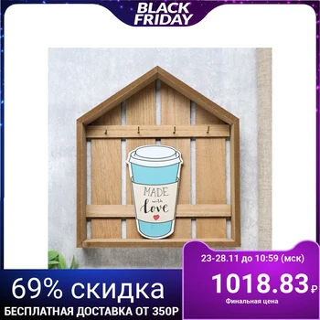 

Hooks decorative tree "drink. Made with Love "30x5x26 cm 4768117