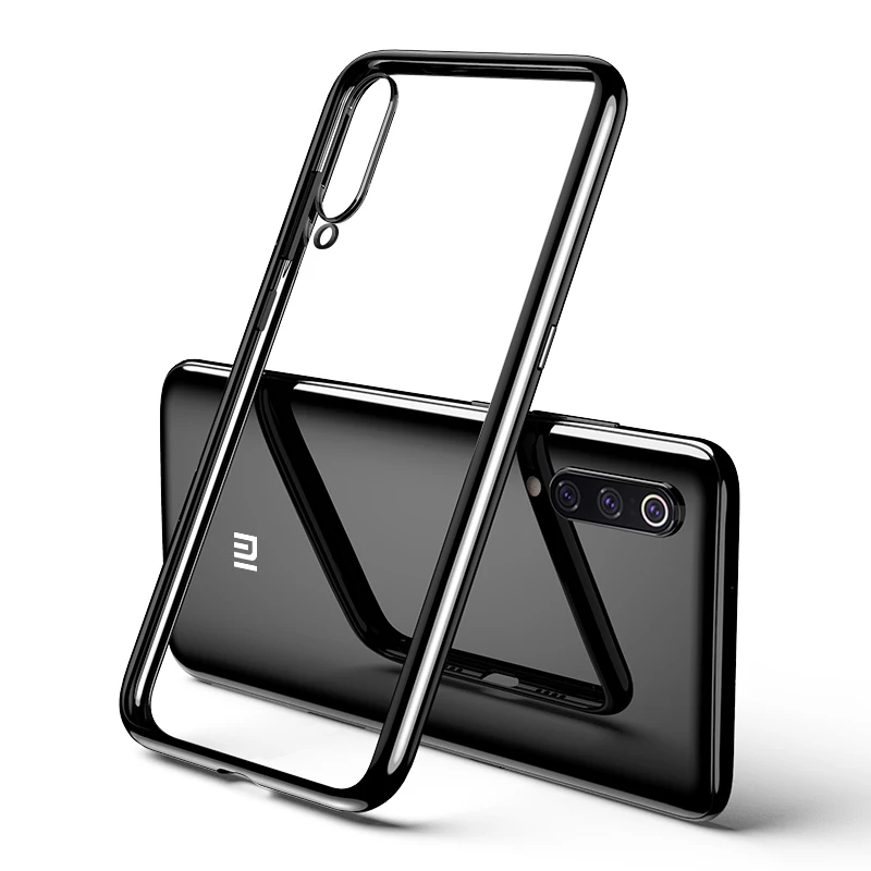 Черный Роскошный чехол с 3D лазерным покрытием для Xiao mi 9 mi 9 SE 9T Pro mi A3 Lite Red mi Note 8 7 K20 Pro 7A 8A прозрачный мягкий чехол из ТПУ - Цвет: Черный