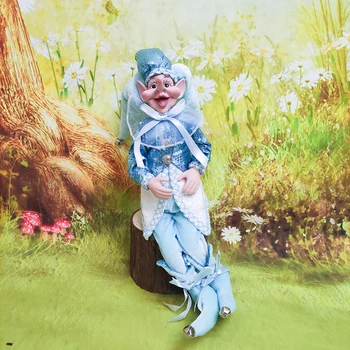 

Elf Plush Dolls Blue Clown Toys Christmas Tree Drop Pendant Ornaments Xmas Hanging Decoration Navidad New Year Gifts for Kids