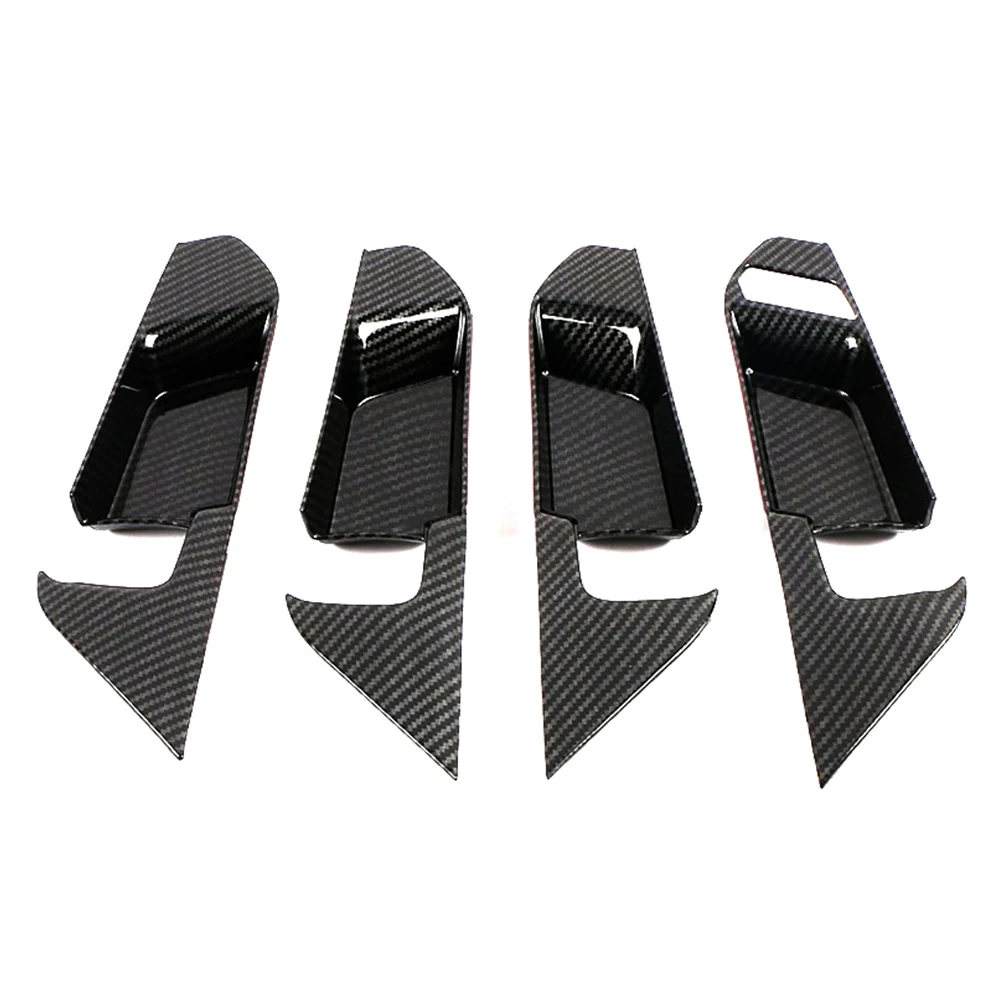 

JEAZEA 4Pcs Carbon Fiber ABS Interior Inner Handle Cover Frame Trim Decoration Fit For Toyota RAV4 2019 Car Accessories