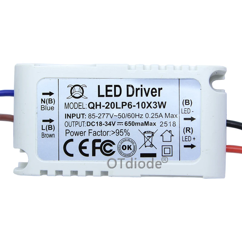 220V LED Constant Current Driver 24-36W Power Supply Output External for  LED W315