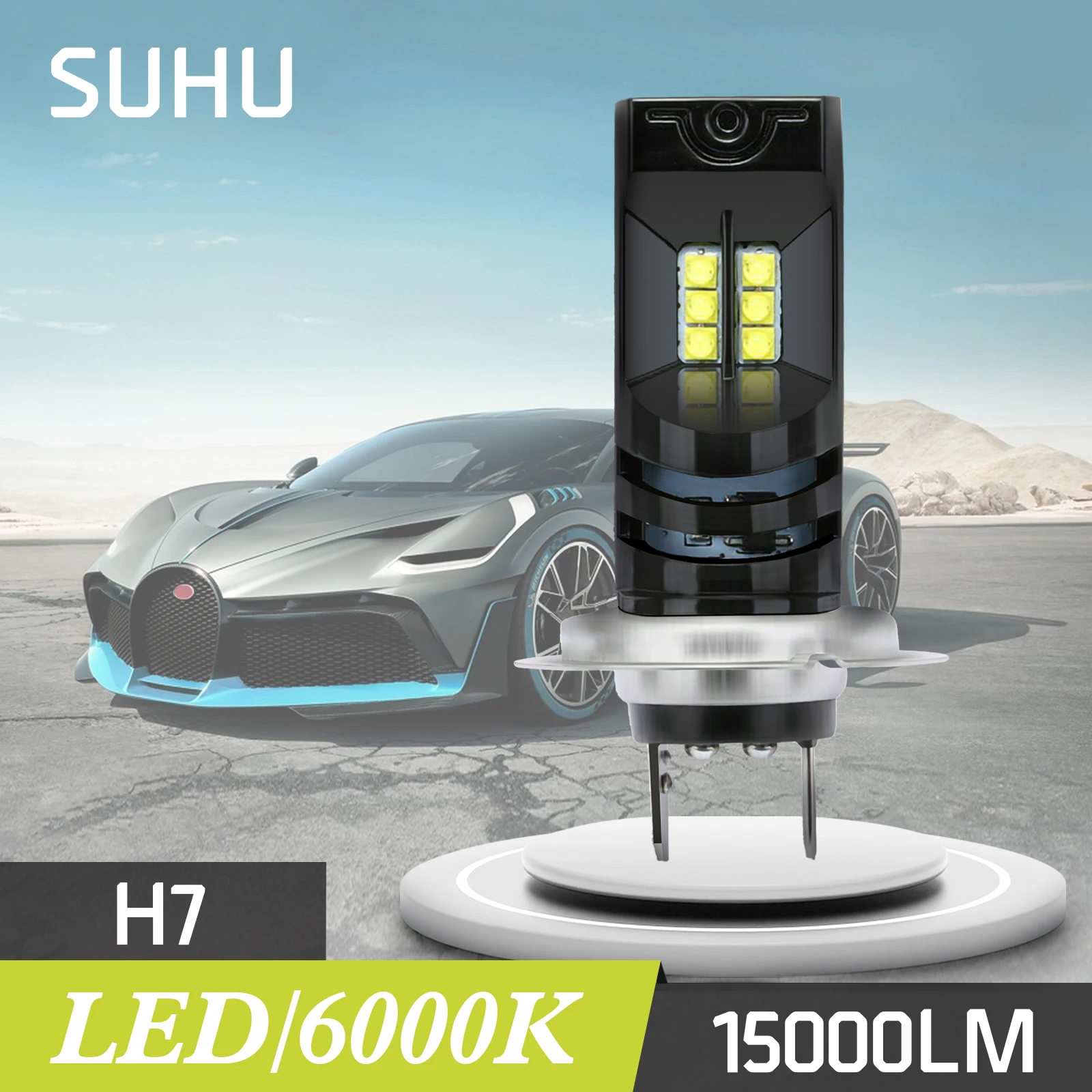 

SUHU 2Pcs 6000K 15000LM 55W Waterproof White H7 LED Canbus Car Headlight Kits Fog Running Auto Fog Headlamp Bulb Car Accessories