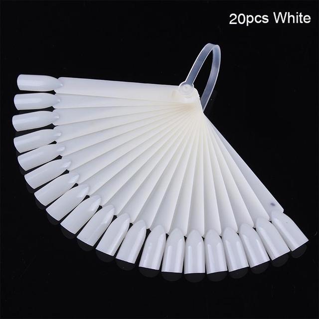 False Nail Tips Fan Nature Nail Art Round Full Cover Display Practice Tools Fake Nails Manicure Acrylic UV Gel Polish