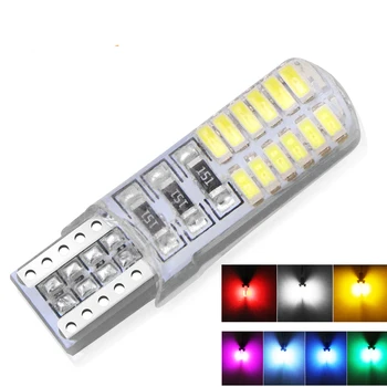 

1pcs t10 w5w 24smd car led bulbs canbus auto Interior light Silica lamp waterproof Turn Signal plate 12V 5w5 24 SMD 194 501 D