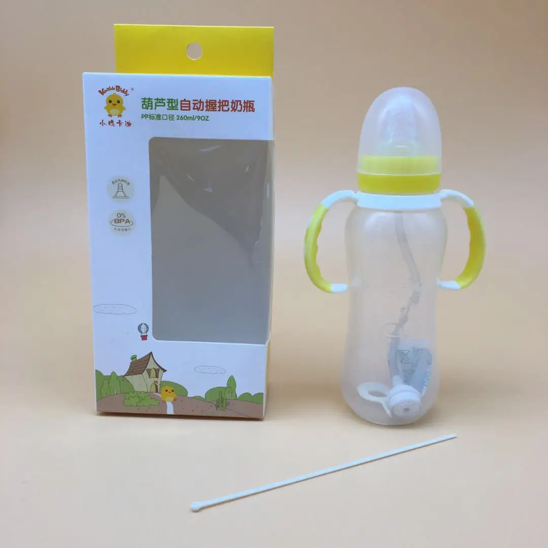 

260 Ml Chick Cady Brand Standard Mouth Gourd Type Automatic Grip Feeding Bottle BABY'S Feeding Bottle KD-1104