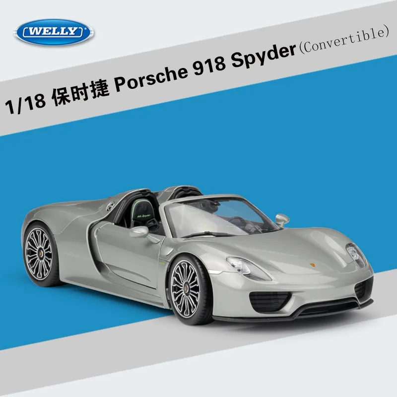 

1/18 Porsche 918 Spyder Sports Car Alloy Diecast Model Cars Simulation Miniature Metal Mini Car Collection Toy Home Decorations