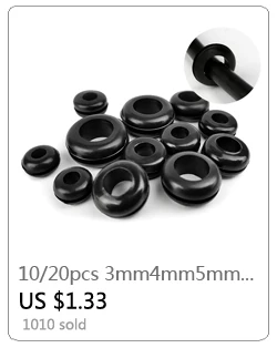 243Pcs/box Rubber Grommet Gasket Kits for Wire Cable Black Assortment Set