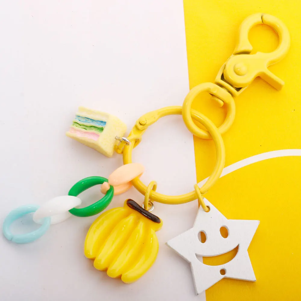 

Creative Simulation Fruit Pendant Key Chains Orange Banana Watermelon Avocado Funny Keyrings Backpack Accessories