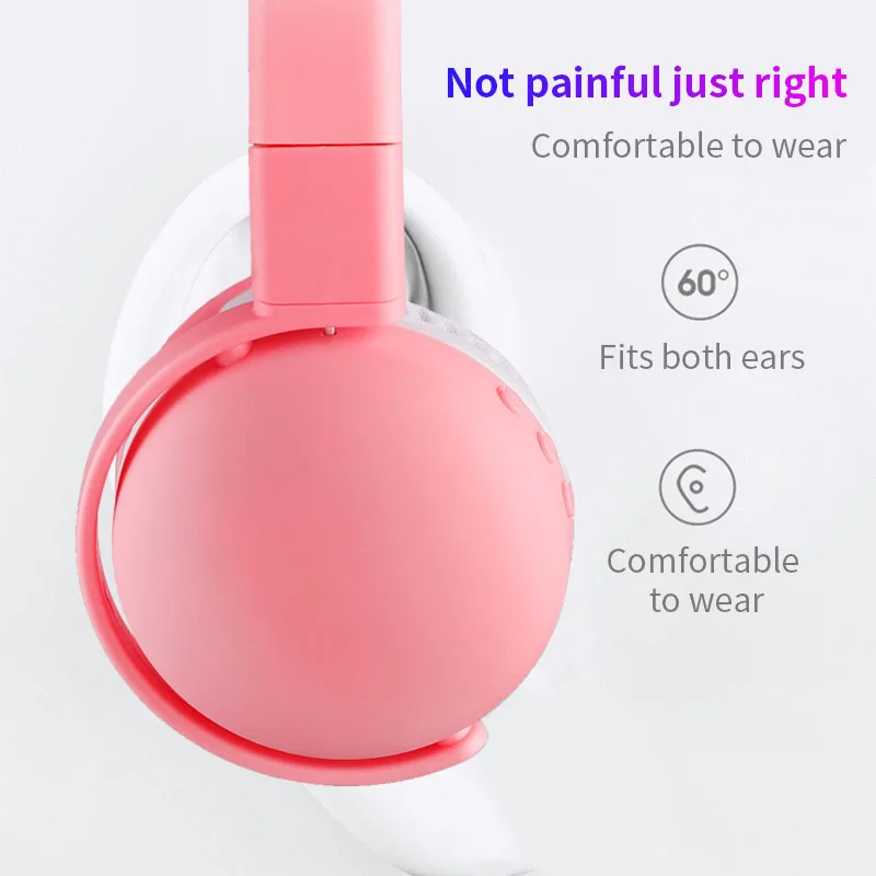 Cute Cat Ear Wireless Headphones Kids Girl Bluetooth 5 0 Music Stereo Headset Noise Cancelling Luz LED Earphones With Mic Gift