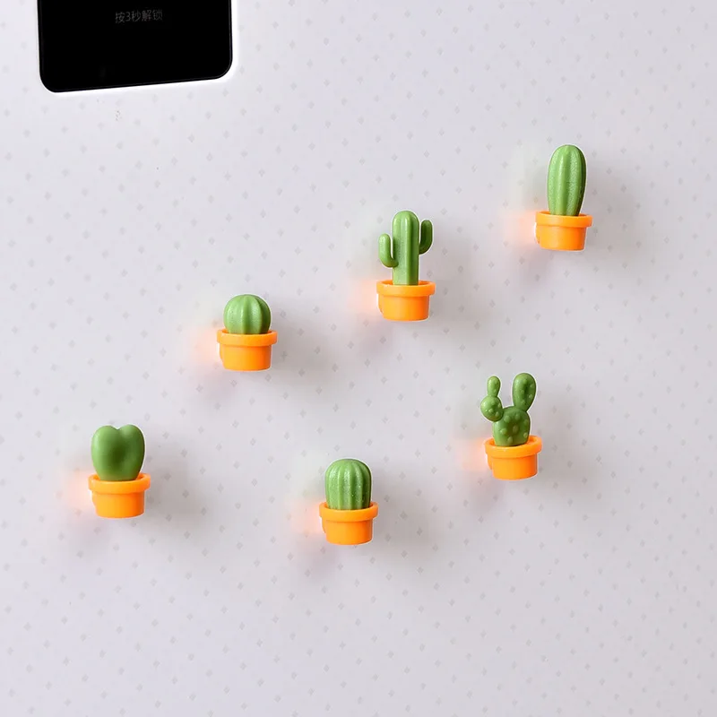 

Creative Plants Cactus Refridgerator Magnets Magnetic Tile 3D Magnet Cool Refridgerator Magnets 6-Pack