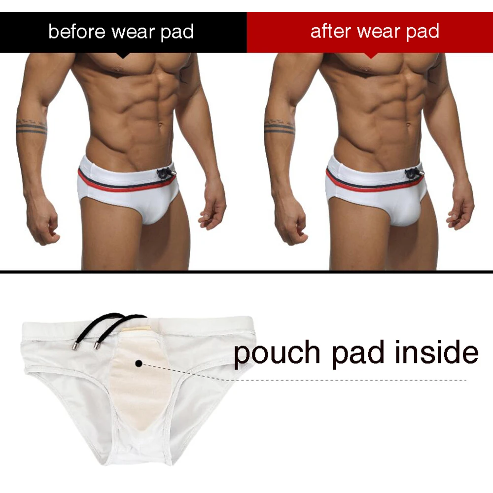 Enhancer Sponge Pad Underwear Men Sexy Bulge Pouch Push Up Underpants Padded Swimwear Panties Hombre Bathing Suit