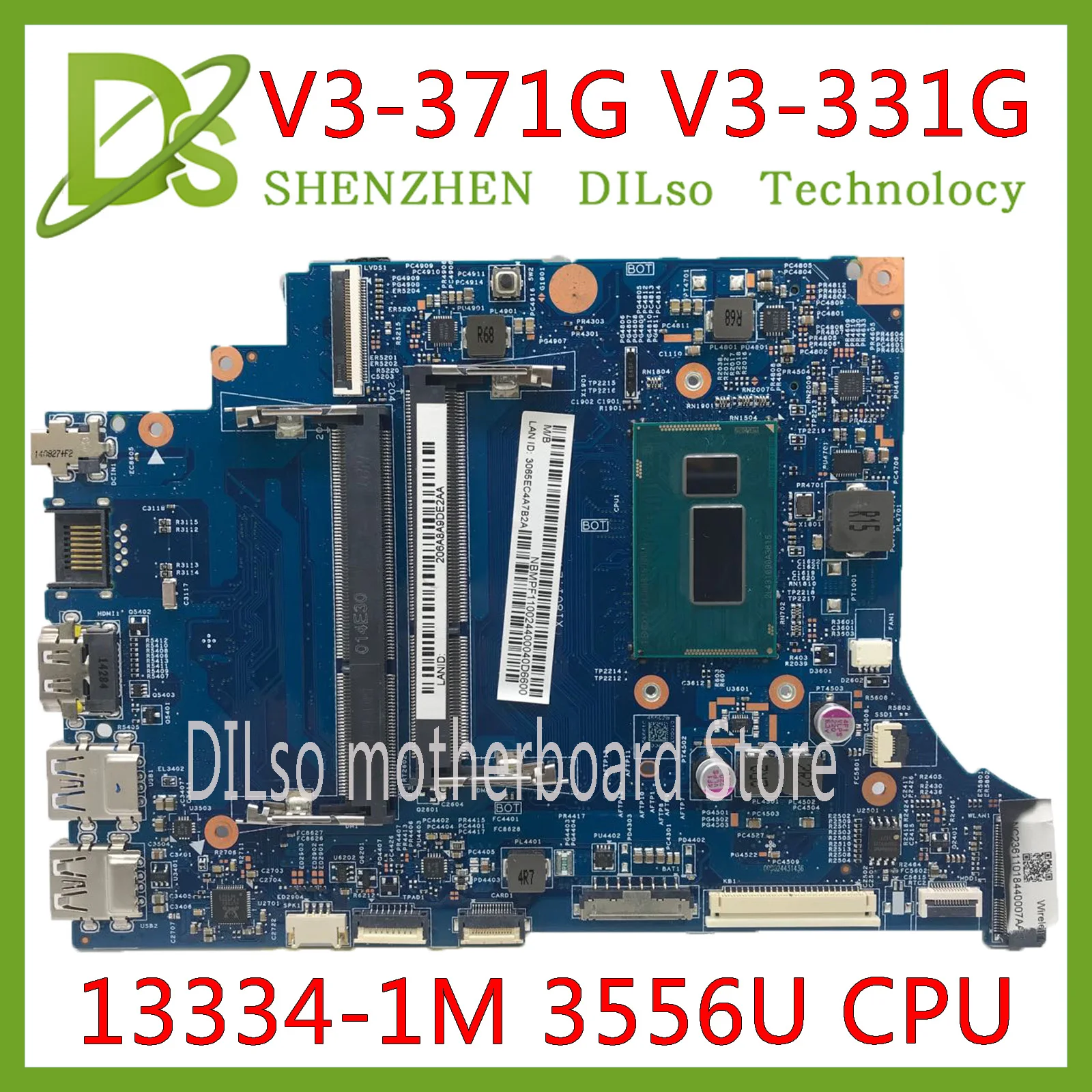 Kefu 13334-1M материнская плата для ноутбука ACER aspire V3-331 V3-371 V3-371G V3-331G Материнская плата ноутбука 13334-1 3556U Процессор тестирование