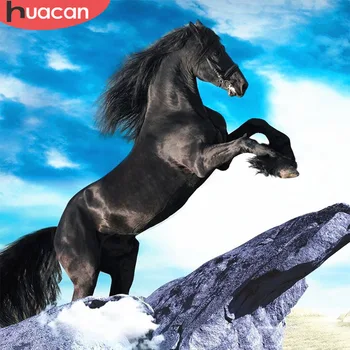 

HUACAN 5D Diamond Painting Full Drill Square Animal Diamond Art Embroidery Horse Decoration For Home Gift