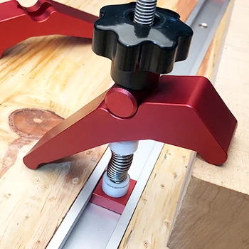 

Aluminum Alloy Quick Acting Hold Down Clamp Woodworking Table T-Slot T-Track Furniture Metal Clamp Set Woodwork Hand Tools