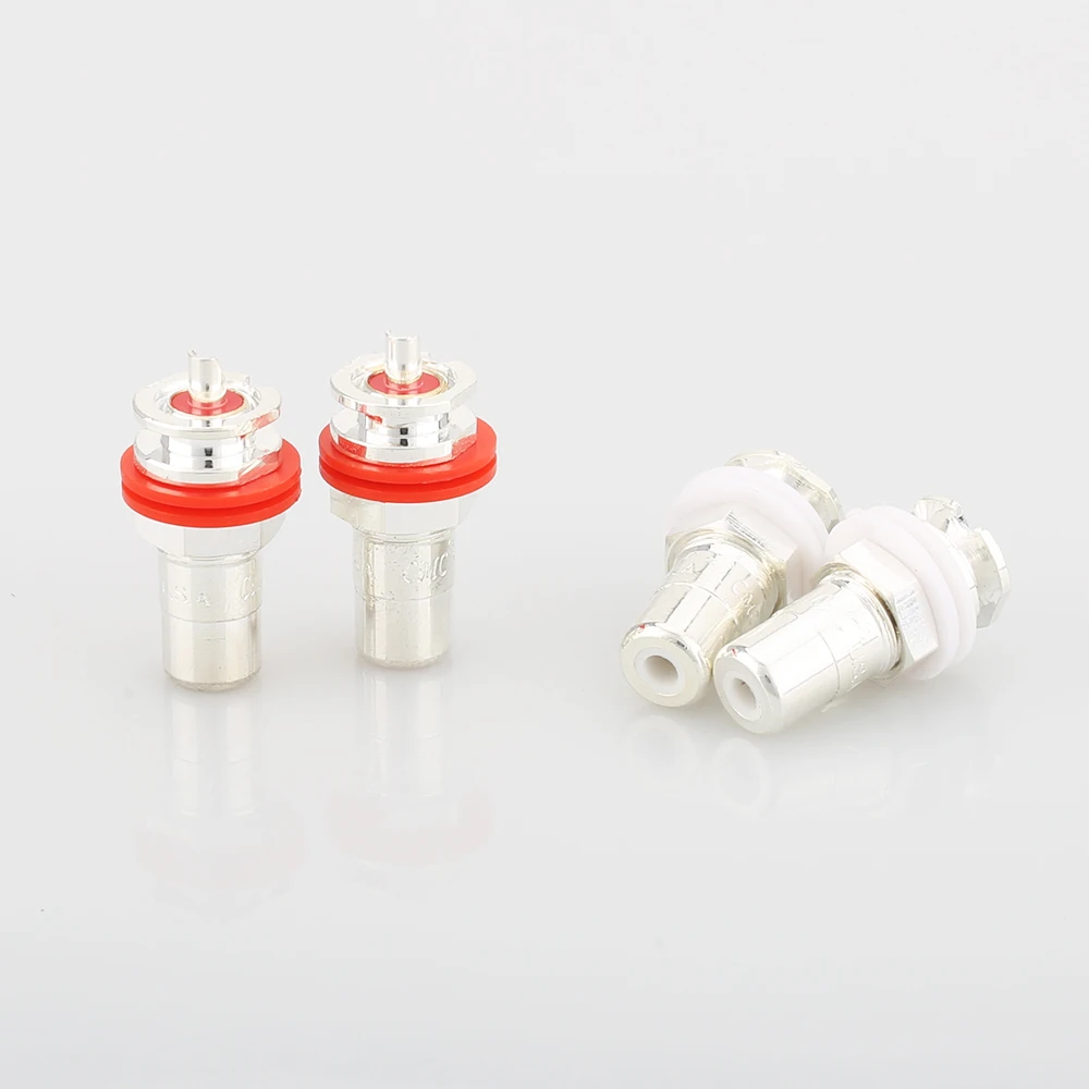 

Hot Sale 8Pcs Silver Plated RCA Phono Chassis Panel Mount Female Socket Adapter