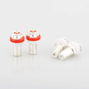 

Hot Sale 8Pcs Silver Plated RCA Phono Chassis Panel Mount Female Socket Adapter