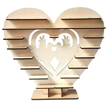

Birds Wooden Heart Chocolate Dessert Candy Display Stand Centerpiece Decor Holder Wedding Party Bars H4GD