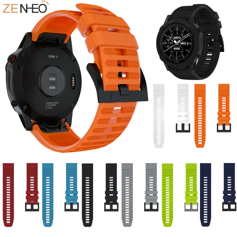 Cinturino 22Mm 26Mm Quick Fit Per Garmin Fenix 6X 6X Pro 5X 3 3Hr Cinturino Da Polso In Silicone Easyfit Per Garmin Fenix 6 6 Pro 5 5 Plus
