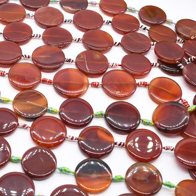 

2strands/lot 31mm Natural Deep Blood Red Glossy Round agate For DIY Necklace Jewelry Making Loose 15" Free Shipping