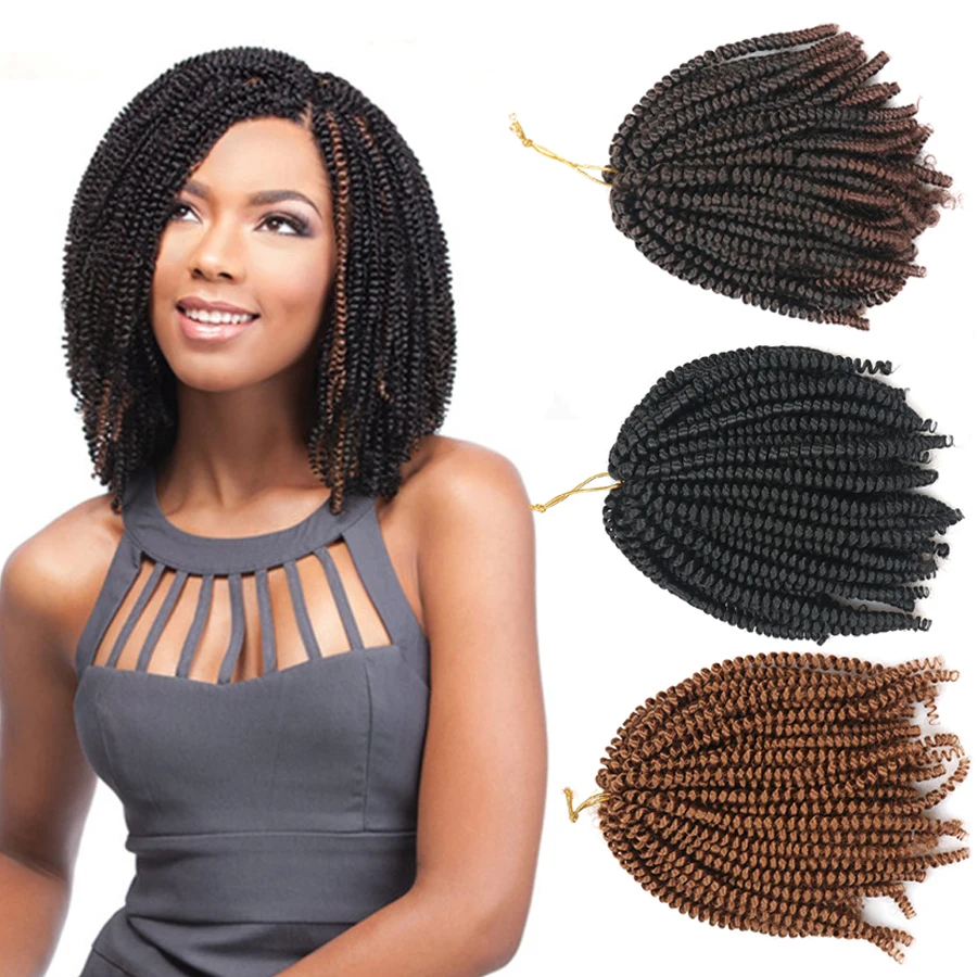 

8 inch Passion Twist Crochet Hair Spring Twist Hair Crochet Braids Synthetic Braiding Hair Extensions 30Roots Pink Rainbow Grey