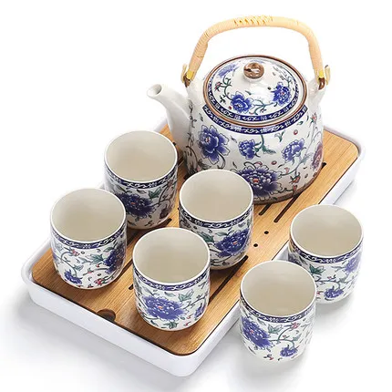 

Large Chinese style Beam pot Tea set Full set of Simple Kung Fu Dry Tea tray small Tea table Bamboo Tea tray Home