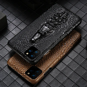 

Luxury Genuine Fhx-mqk 3D Dragon Head Grain Cow Leather phone case For iPhone 11 Pro Max X XS Max XR 6 6s 7 8 Plus cover cases